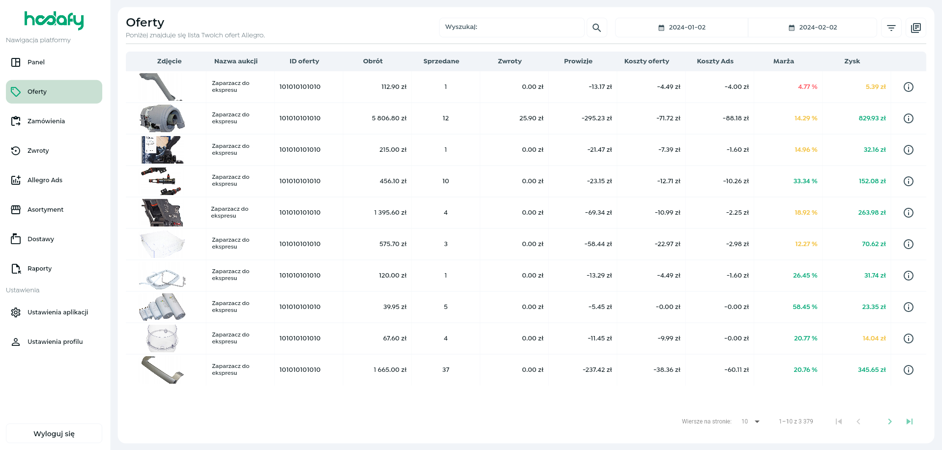 Szybsze wyliczenia w Hodafy